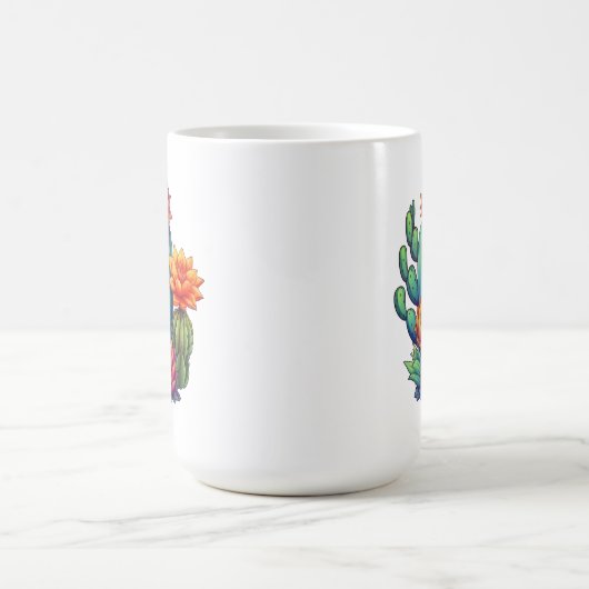 bloeiende cactus magische mok (Midden)