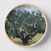 Bloeiende Cactus Minimalistische Wandklok (Voorkant)