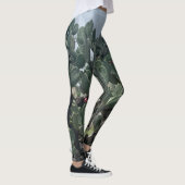 Bloeiende Cactus Mode Leggings groen blauw (Rechts)