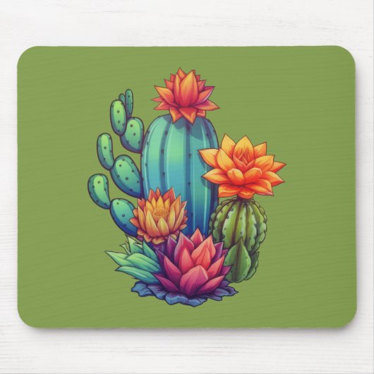  bloeiende cactus muismat (Voorkant)