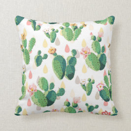 Bloeiende Cactus Op Witte Achtergrond Kussen