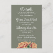 Bloeiende Cactus Prickly Pear Bruiloft Details Informatiekaartje (Voorkant)