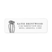 Bloeiende cactus | Retouradres Etiket (Voorkant)