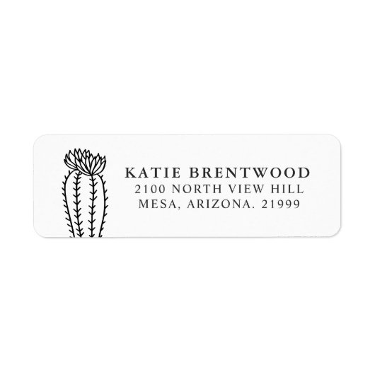 Bloeiende cactus | Retouradres Etiket (Voorkant)