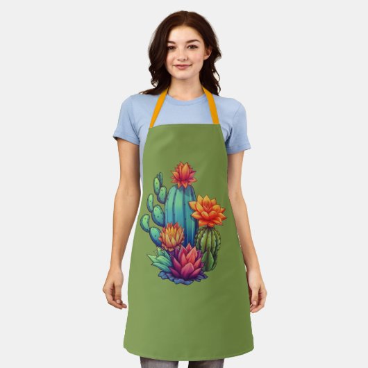  bloeiende cactus schort (Gedragen)