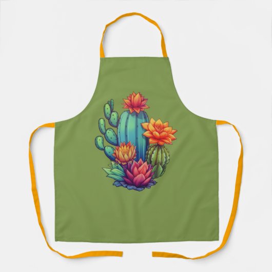 bloeiende cactus schort (Voorkant)