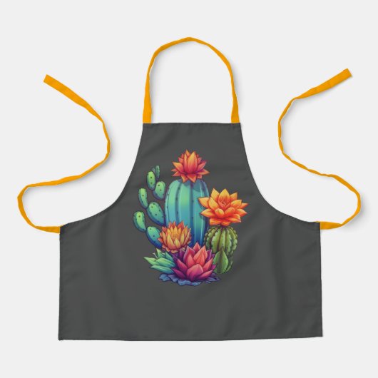  bloeiende cactus schort (Voorkant)