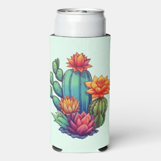  bloeiende cactus seltzer blikjeskoeler (Seltzer Achterkant)