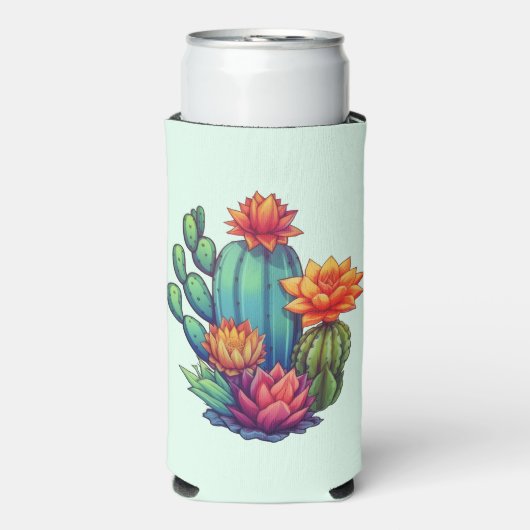  bloeiende cactus seltzer blikjeskoeler (Seltzer Voorkant)