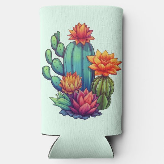  bloeiende cactus seltzer blikjeskoeler (Achterkant)