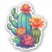  bloeiende cactus sticker (Voorkant)