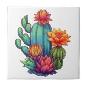 bloeiende cactus tegeltje (Voorkant)