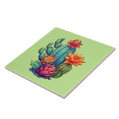 bloeiende cactus tegeltje (Zijkant)