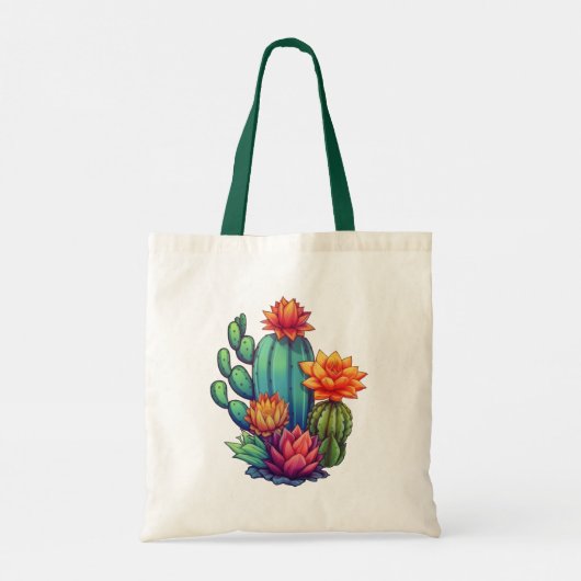  bloeiende cactus tote bag (Achterkant)