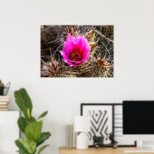 Bloeiende Cactus (Vijgcactus) Wilde Bloem Poster (Thuiskantoor)