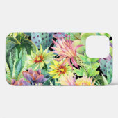 Bloeiende cactus, waterverf naadloos patroon. Case-Mate iPhone case (Achterkant (horizontaal))