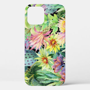Bloeiende cactus, waterverf naadloos patroon. Case-Mate iPhone case