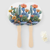 Bloeiende cactussen en vetplanten handwaaier (Voorkant en achterkant)