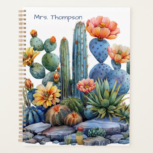 Bloeiende cactussen en vetplanten planner (Voorkant)