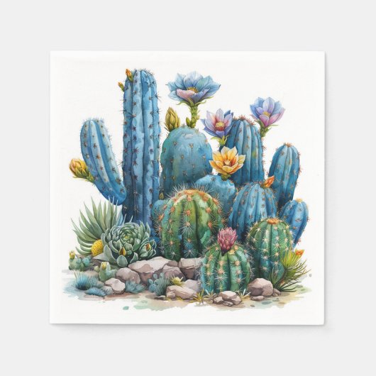 Bloeiende cactussen en vetplanten servet (Voorkant)