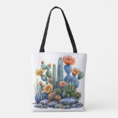 Bloeiende cactussen en vetplanten tote bag (Achterkant)