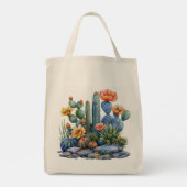 Bloeiende cactussen en vetplanten tote bag (Achterkant)