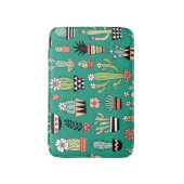 Bloeiende Cactussen Groene Achtergrond Badmat (Voorkant Verticaal)