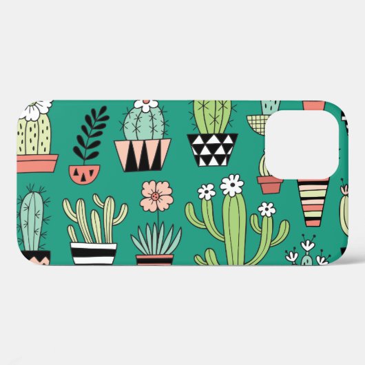 Bloeiende Cactussen Groene Achtergrond  Case-Mate iPhone Case (Achterkant (horizontaal))