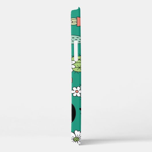 Bloeiende Cactussen Groene Achtergrond  Case-Mate iPhone Case (Achterkant / Rechts)