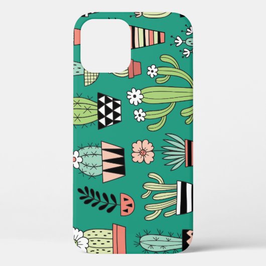 Bloeiende Cactussen Groene Achtergrond  Case-Mate iPhone Case (Achterkant)