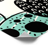 Bloeiende Cactussen: Hand-getrokken Naadloze Charm Poster (Hoek)