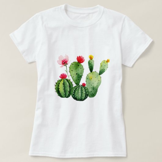 Bloeiende cactussen t-shirt (Design voorkant)