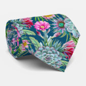 Bloeiende cactussen & vetplanten stropdas (Opgerold)