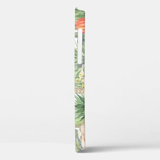 Bloeiende Cactussen Waterverf Rand Patroon Case-Mate iPhone Case (Achterkant / Links)