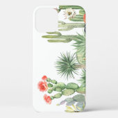Bloeiende Cactussen Waterverf Rand Patroon Case-Mate iPhone Case (Achterkant)