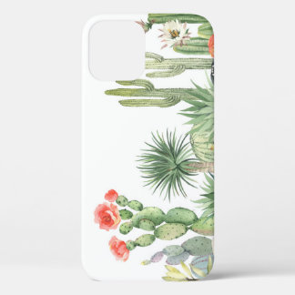 Bloeiende Cactussen Waterverf Rand Patroon Case-Mate iPhone Case