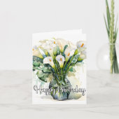 Bloeiende Calla Lelies Happy Birthday Kaart (Voorkant)