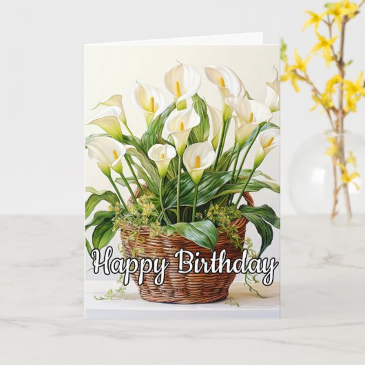 Bloeiende Calla Lily Bloemen Kaart (Gele Bloem)