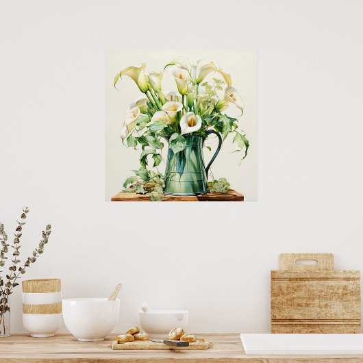 bloeiende Calla Lily Flowers Poster (Keuken)