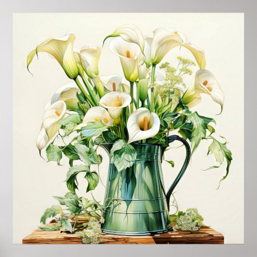  bloeiende Calla Lily Flowers Poster (Voorkant)