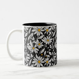 Bloeiende camomiles-Bloemenpatroon 1 - Koffie Mok