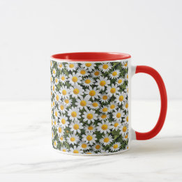 Bloeiende camomiles-Bloemenpatroon 2 - Koffie Mok