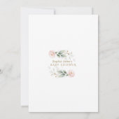 Bloeiende Charm Blush Bloemen Gouden Bladeren Baby Kaart (Achterkant)