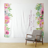 Bloeiende Chic Bloem Bruiloft Foto Booth Achtergro Wandkleed (In Situ (horizontaal))