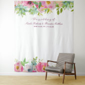Bloeiende Chic Bloemen Bruiloft Foto Booth Achterg Wandkleed (In situ)