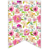 Bloeiende Chic Bloemige Bruid te Worden Bruidsfees Vlaggetjes (Eerste vlag)