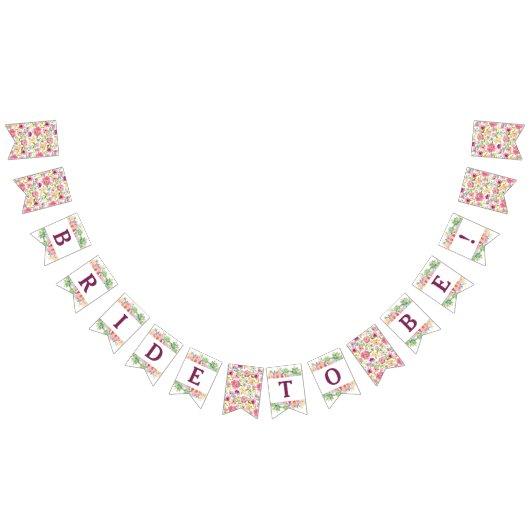 Bloeiende Chic Bloemige Bruid Wordt Bruidsfeest Vlaggetjes (Alle)