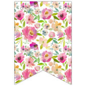 Bloeiende Chic Bloemige Bruid Wordt te Bruiloft Bo Vlaggetjes (Tweede vlag)