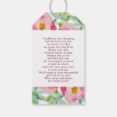 Bloeiende Chic Blush Bloemen Bruids Display Douche Cadeaulabel (Achterkant)