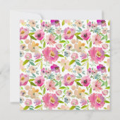 Bloeiende Chic Blush Bloemen Verlovingsfeestvierka Kaart (Achterkant)